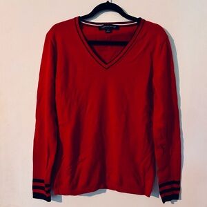 Tommy Hilfiger Women’s Red V-neck Sweater